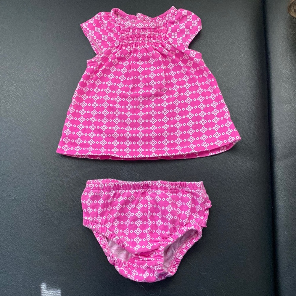 Matching t-shirt dress and ruffled diaper cover